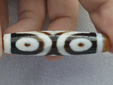Himalayan Indo Tibetan 3 Eyes rare Patterns Dzi chung Dzi Amulet Bead 60mm long